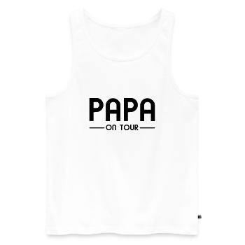 Papa on Tour - Männer Premium Bio Tank Top - Weiß - Vorne - AI Model Male 178 light (178cm)