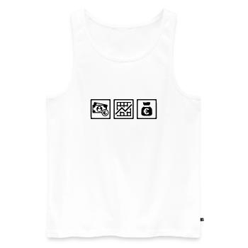 Banker - Männer Premium Bio Tank Top - Weiß - Vorne - Michal (187cm)