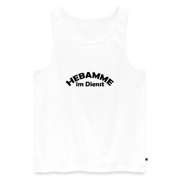 hebamme im dienst - Männer Premium Bio Tank Top - Weiß - Vorne - AI Model Male 178 light (178cm)