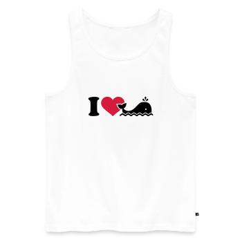 I love Whale - Men's Premium Organic Tank Top - white - Front - Michal (187cm)