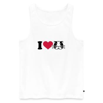 I love Cochon d'Inde - Débardeur bio Premium Homme - blanc - Devant - Michal (187cm)