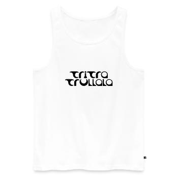 TRITRATRULLALA - Männer Premium Bio Tank Top - Weiß - Vorne - AI Model Male 178 light (178cm)