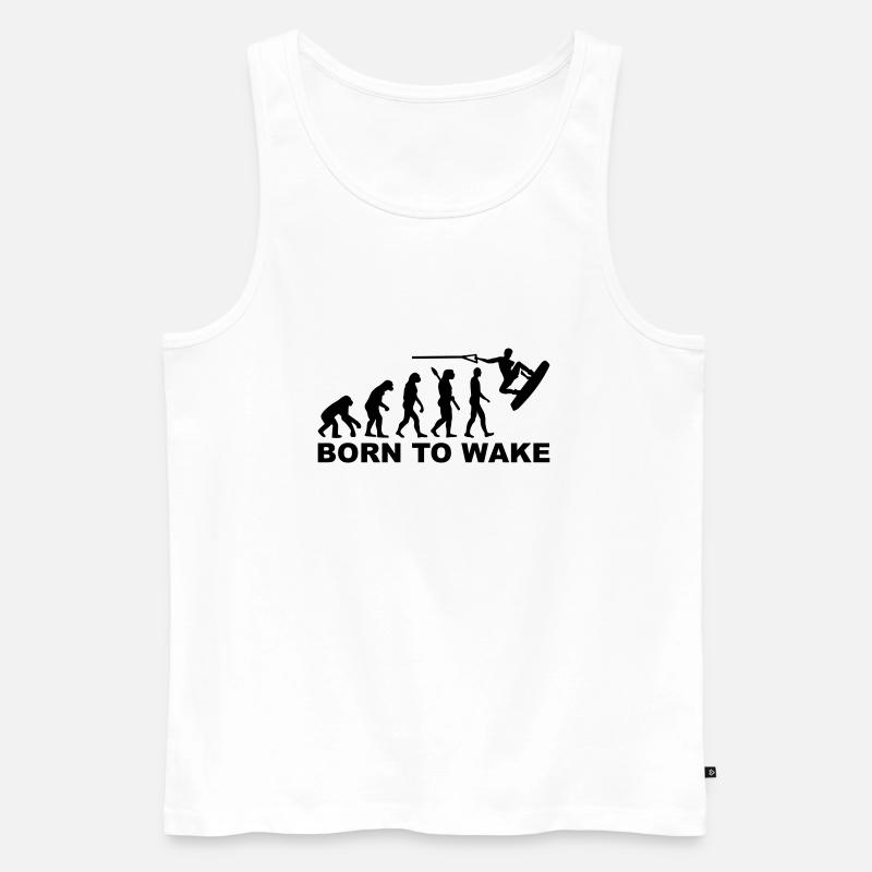 Evolution Wakeboard - Men's Premium Organic Tank Top - white