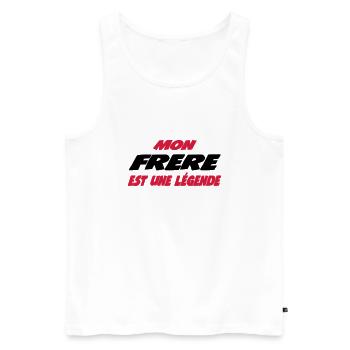 Mon frère est une légende 111 - Männer Premium Bio Tank Top - Weiß - Vorne - AI Model Male 178 light (178cm)