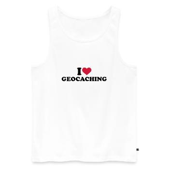 Geocaching - Männer Premium Bio Tank Top - Weiß - Vorne - AI Model Male 178 light (178cm)