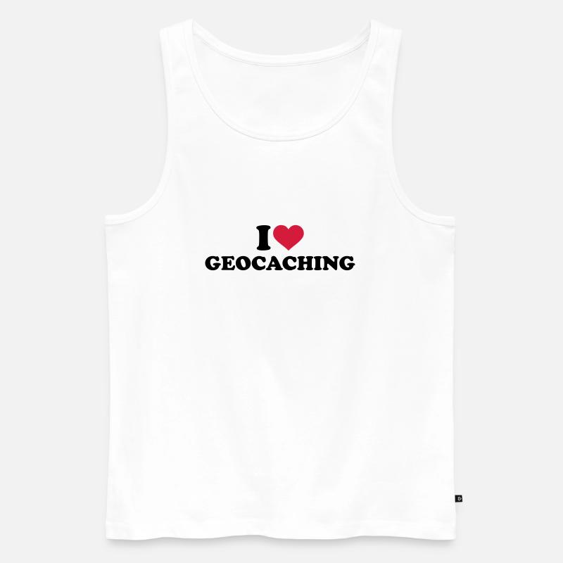 Geocaching - Männer Premium Bio Tank Top - Weiß