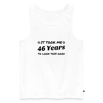 46 / geburtstag / Sport / birthday / - Männer Premium Bio Tank Top - Weiß - Vorne - AI Model Male 178 light (178cm)