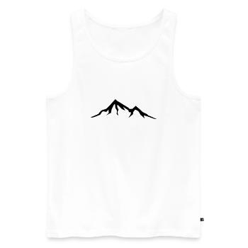 Mountains, Alps, Switzerland, Alpen, Berge, Hiking - Débardeur bio Premium Homme - blanc - Devant - AI Model Male 178 light (178cm)