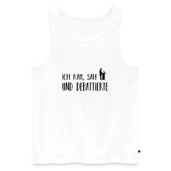 ich kam, sah und debattierte - Männer Premium Bio Tank Top - Weiß - Vorne - Michal (187cm)