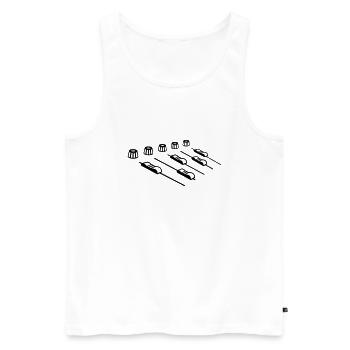 Tonregler Disco Mischpult - Männer Premium Bio Tank Top - Weiß - Vorne - AI Model Male 178 light (178cm)