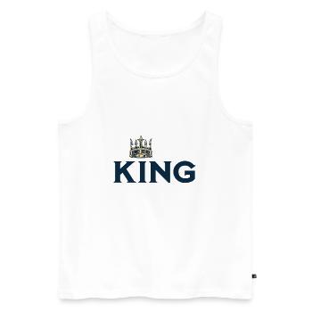 the king t-shirts vintage cool - Débardeur bio Premium Homme - blanc - Devant - Michal (187cm)