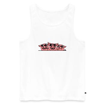Crew Sunglasses Cool Pigs - Men's Premium Organic Tank Top - white - Front - Michal (187cm)