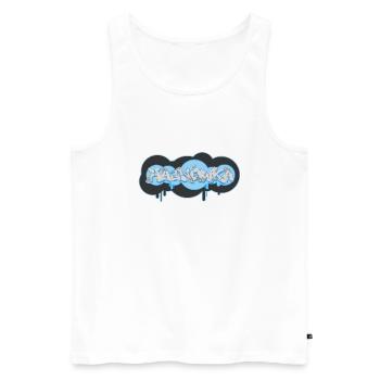 Hajnowka, Hajnówka Graffiti Ilustracja, tekst - Männer Premium Bio Tank Top - Weiß - Vorne - AI Model Male 178 light (178cm)