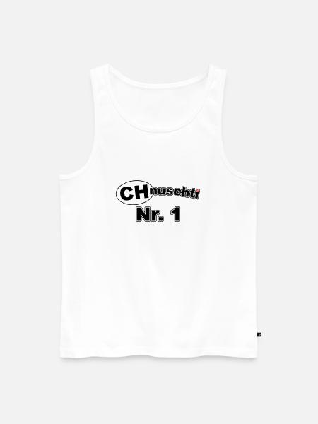 CHnuschti Nr. 1 - Männer Premium Bio Tank Top - Weiß
