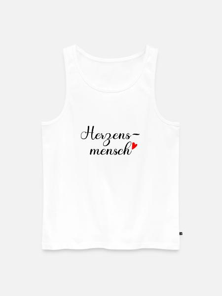 Herzensmensch - Männer Premium Bio Tank Top - Weiß