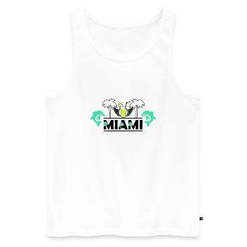 Miami - Männer Premium Bio Tank Top - Weiß - Vorne - Michal (187cm)
