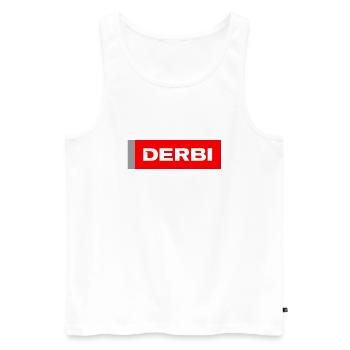derbi logo - Men's Premium Organic Tank Top - white - Front - AI Model Male 178 light (178cm)