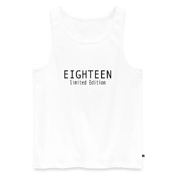 18. Geburtstag Geschenk Eighteen limited Edition - Männer Premium Bio Tank Top - Weiß - Vorne - Michal (187cm)