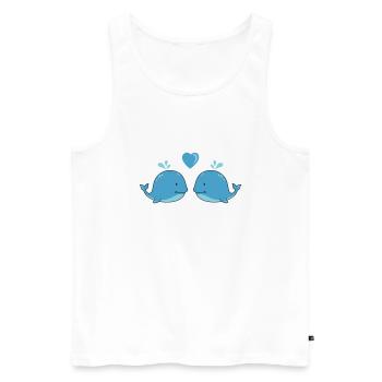 wale verliebt - Männer Premium Bio Tank Top - Weiß - Vorne - AI Model Male 178 light (178cm)