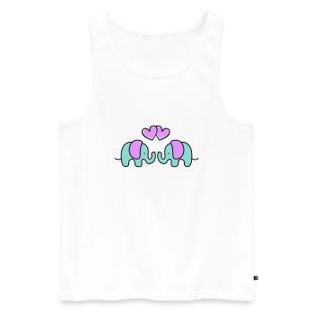 Baby Elephants - Men's Premium Organic Tank Top - white - Front - Michal (187cm)