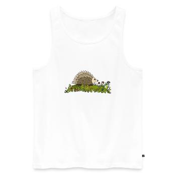 Igel - Männer Premium Bio Tank Top - Weiß - Vorne - AI Model Male 178 light (178cm)