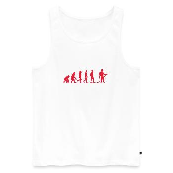 Evolution Feuerwehrmann rot - Männer Premium Bio Tank Top - Weiß - Vorne - AI Model Male 178 light (178cm)
