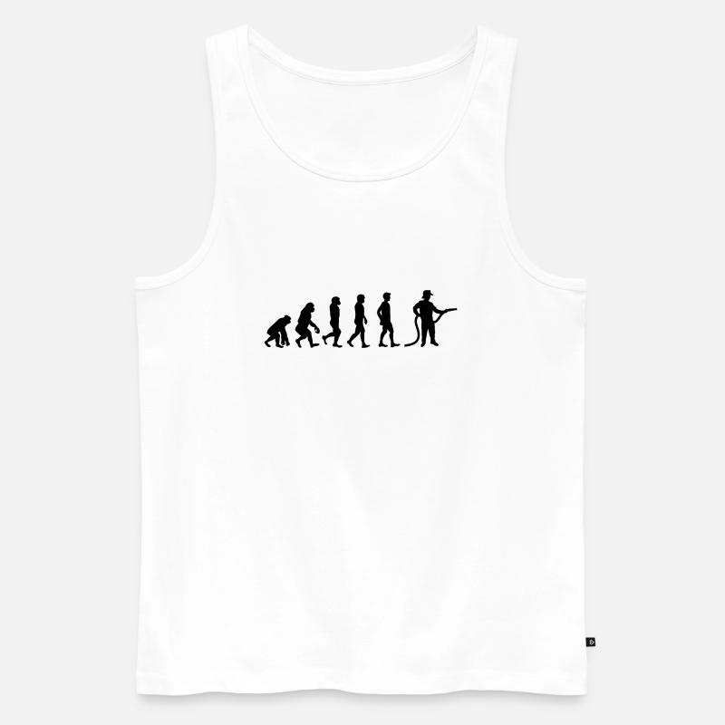 Evolution Feuerwehrmann schwarz - Männer Premium Bio Tank Top - Weiß
