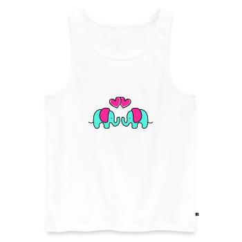 Baby Elephants - Men's Premium Organic Tank Top - white - Front - Michal (187cm)