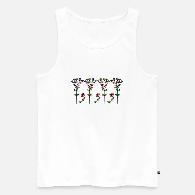 Blumen - Männer Premium Bio Tank Top - Weiß