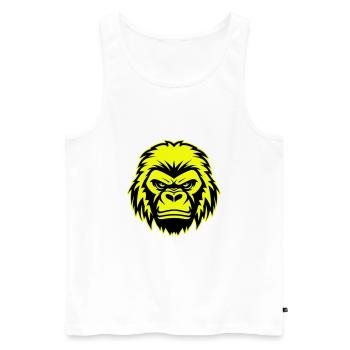 Gorilla Head Portrait Icon - Men's Premium Organic Tank Top - white - Front - AI Model Male 178 light (178cm)