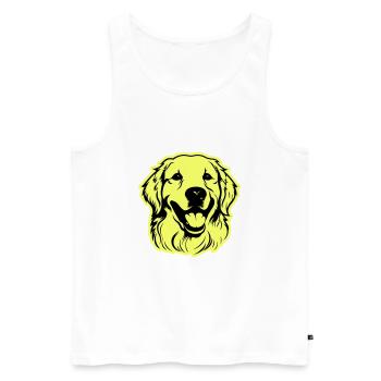 Golden Retriever Dog Head - Men's Premium Organic Tank Top - white - Front - Michal (187cm)