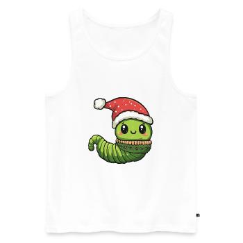 Wurm Weihnachten Comic - Männer Premium Bio Tank Top - Weiß - Vorne - Michal (187cm)