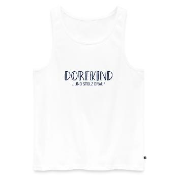 Dorfkind Spruch Bauernhof - Männer Premium Bio Tank Top - Weiß - Vorne - Michal (187cm)