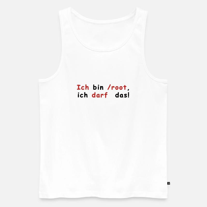 Root Linux - Männer Premium Bio Tank Top - Weiß