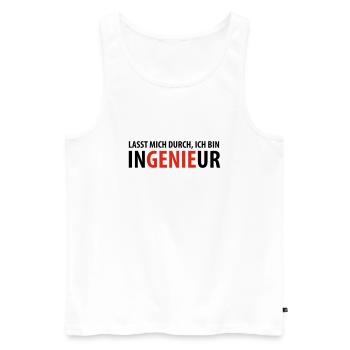 Lasst mich durch, ich bin Ingenieur - Débardeur bio Premium Homme - blanc - Devant - AI Model Male 178 light (178cm)