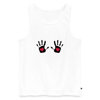 Hand Herz Ausschnitt 3 2c - Männer Premium Bio Tank Top - Weiß - Vorne - AI Model Male 178 light (178cm)