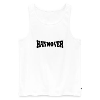 Hanover lettering - Men's Premium Organic Tank Top - white - Front - AI Model Male 178 light (178cm)