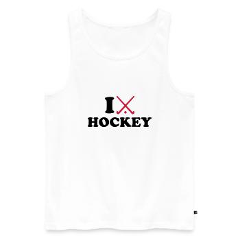 Hockey - Männer Premium Bio Tank Top - Weiß - Vorne - Michal (187cm)