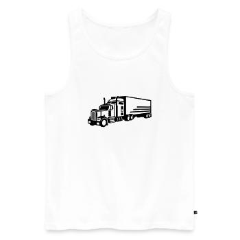 LKW - Männer Premium Bio Tank Top - Weiß - Vorne - Michal (187cm)