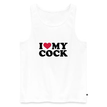 Penis - Männer Premium Bio Tank Top - Weiß - Vorne - AI Model Male 178 light (178cm)