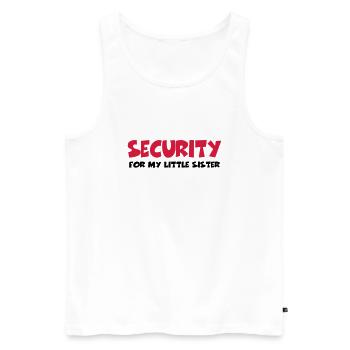 Security for my little sister - Débardeur bio Premium Homme - blanc - Devant - Michal (187cm)