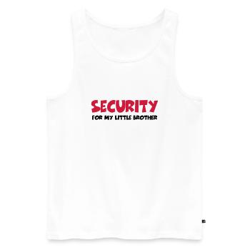 Security for my little brother - Débardeur bio Premium Homme - blanc - Devant - Michal (187cm)