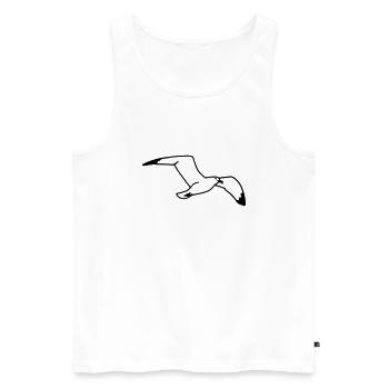 Goéland mouette - Débardeur bio Premium Homme - blanc - Devant - AI Model Male 178 light (178cm)