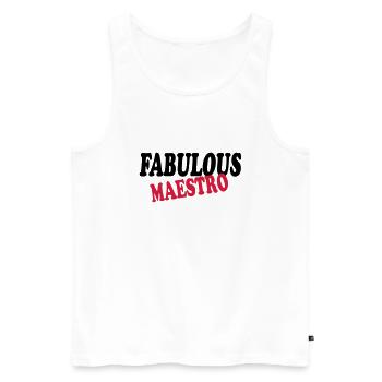 Fabulous maestro 111 - Männer Premium Bio Tank Top - Weiß - Vorne - AI Model Male 178 light (178cm)