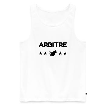 Arbitre / Arbitrage / Sport / Sifflet - Débardeur bio Premium Homme - blanc - Devant - AI Model Male 178 light (178cm)
