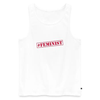 feminist - Männer Premium Bio Tank Top - Weiß - Vorne - Michal (187cm)