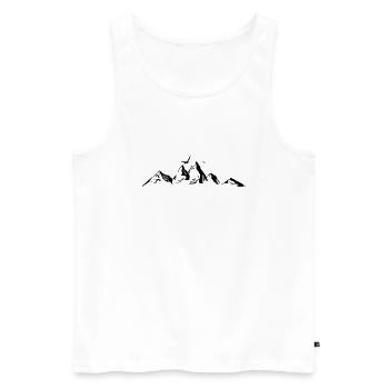 MONTAGNES Paysage Silhouette Panorama - Débardeur bio Premium Homme - blanc - Devant - Michal (187cm)
