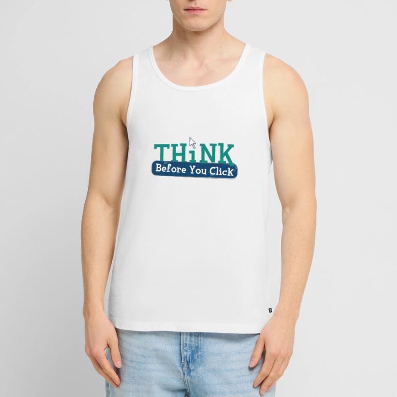 Denken Sie vor dem Computer-Hacking-Hacker nach Männer Premium Bio Tank Top