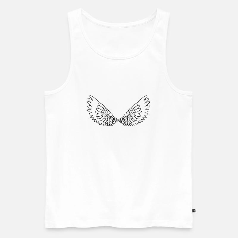 Offene Flügel mit Federn - Männer Premium Bio Tank Top - Weiß