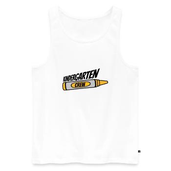 Kindergarten Crew Wax Crayon Team - Men's Premium Organic Tank Top - white - Front - AI Model Male 178 light (178cm)